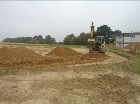 Hloubení odvodňovacího kanálu na „Promenádě“ v k. ú. Klimkovice