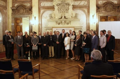 Vyhlášení výsledků SZR - společná fotografie vítězů