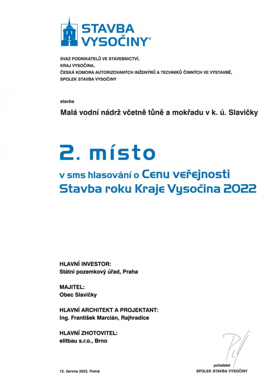 Slavičky_2. místo ve veřejném hlasování